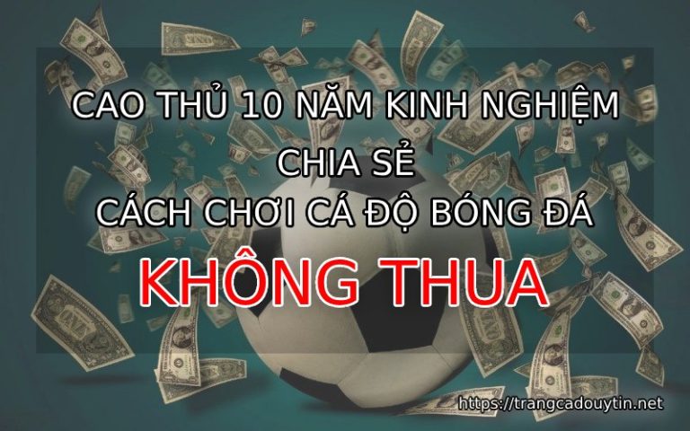 Cách chơi cá độ bóng đá không thua của cao thủ 10 năm kinh nghiệm
